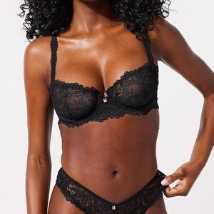 Savage X Fenty Romantic Corded Lace Unlined Balconette Bra 32D